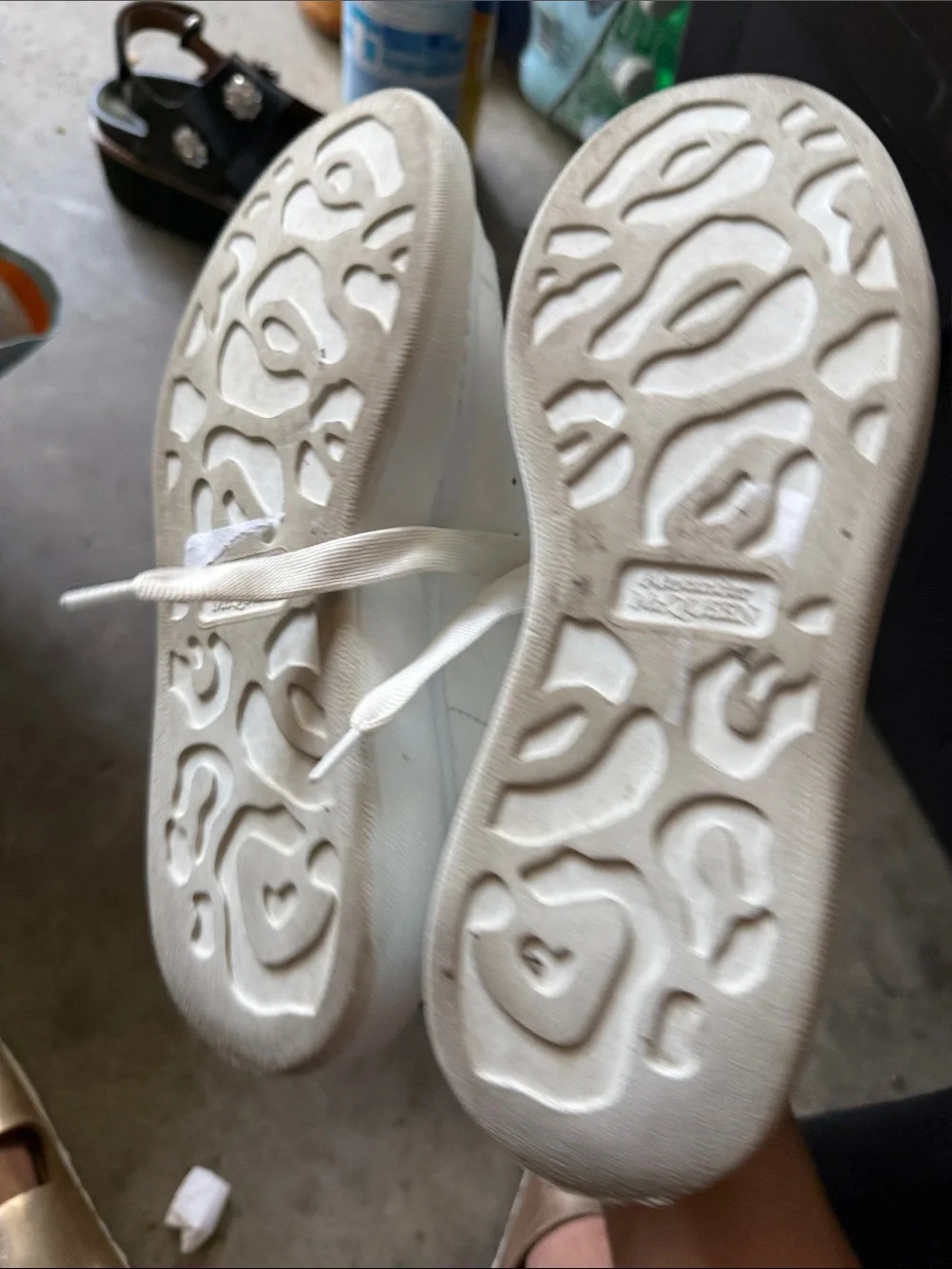 Alexander McQueen White Sneakers with Blue Heel Accent